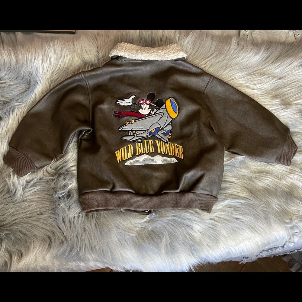 Vintage Mickey for kids faux leather jacket